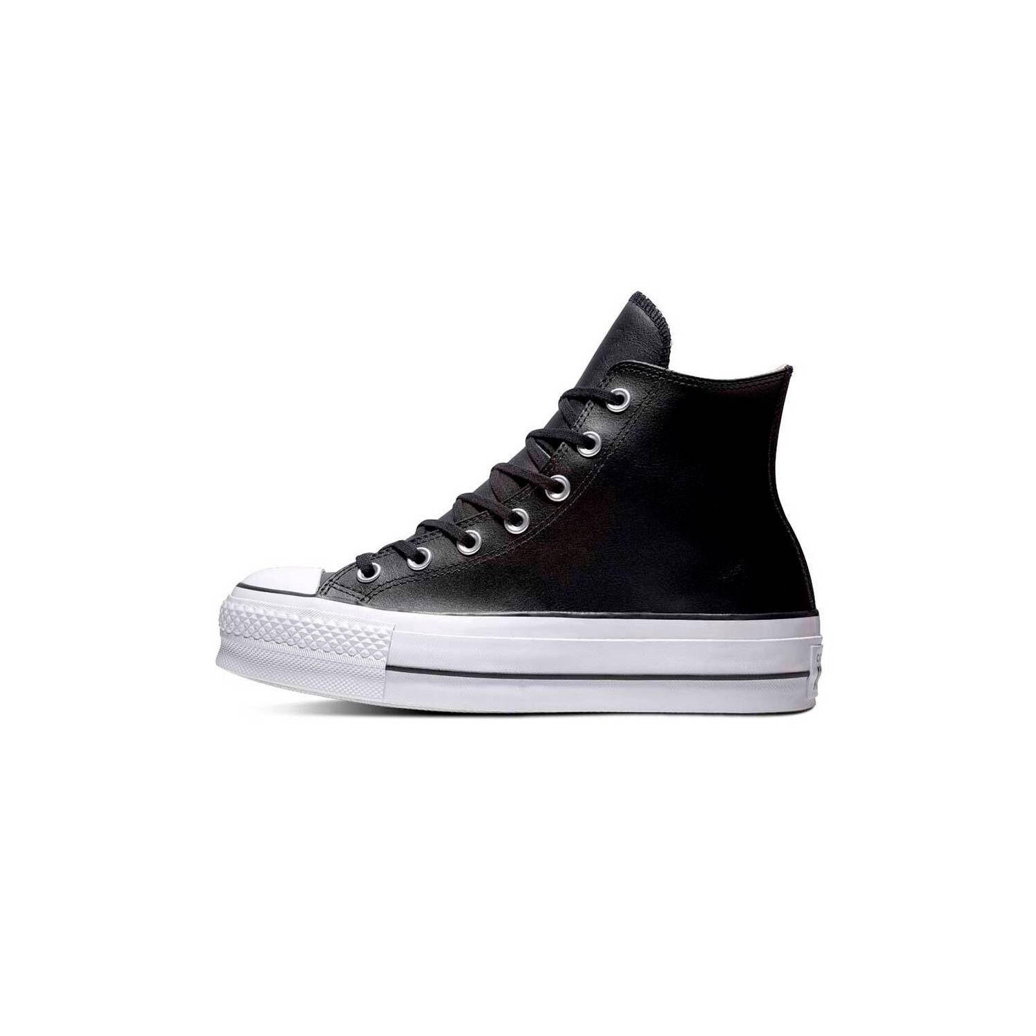 Tenis Converse Botas Cuero Ctas Lift Para Mujer-Negro