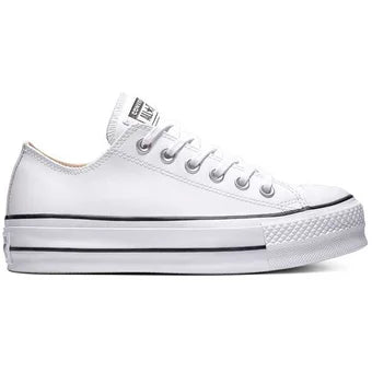 Tenis Converse Chuck Taylor AllStar LiftClean Cuero-Blanco